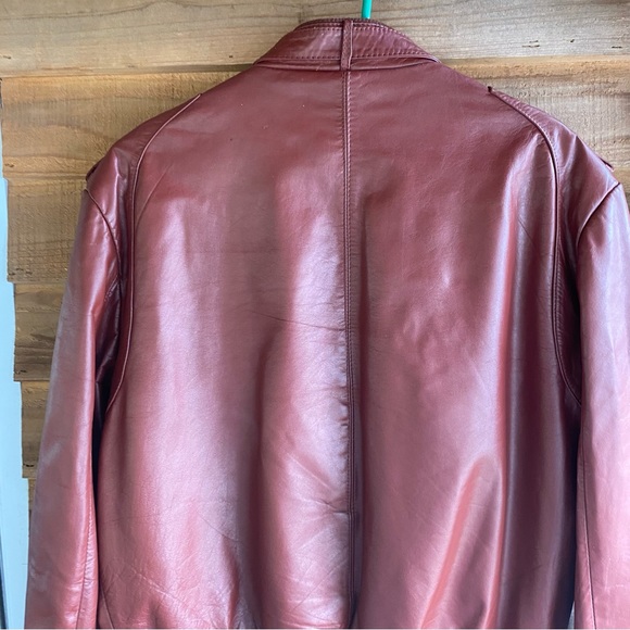 Members Only Brown Leather Jacket - Picture 5 of 15